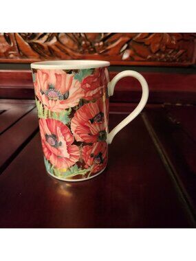 Dunoon Made In Scotland Poppy Floral Fine Bone China Mug 10oz